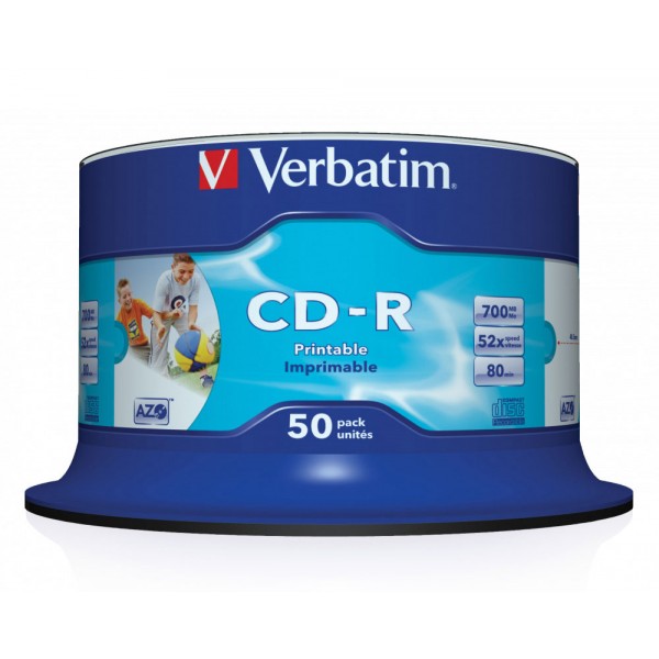 VERBATIM CD-R 700MB con tecnologia AZO scatola da 50 CD