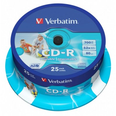 VERBATIM CD-R 700MB con tecnologia AZO scatola da 25 CD