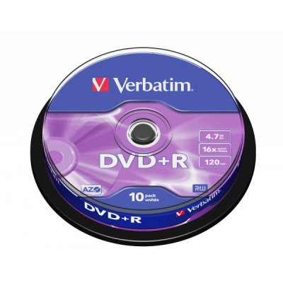 VERBATIM 10 DVD+R da 4.7GB con tecnologia AZO