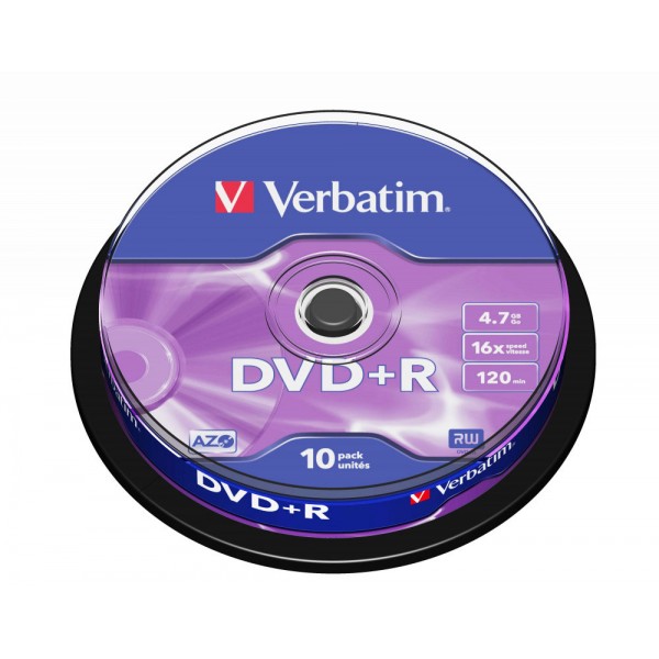 VERBATIM 10 DVD+R da 4.7GB con tecnologia AZO