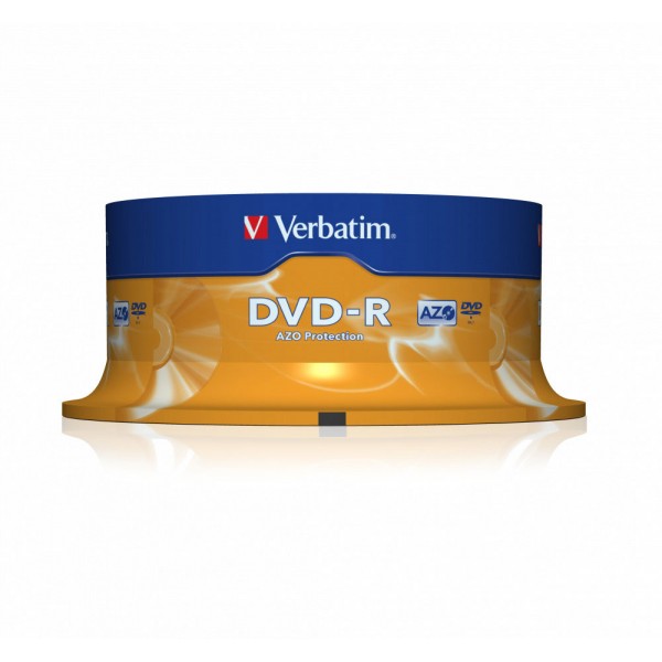 VERBATIM 25 DVD-R da 4.7GB con tecnologia AZO