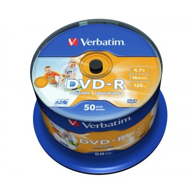 VERBATIM 50 DVD-R da 4.7GB con tecnologia AZO per protezione contro raggi UV