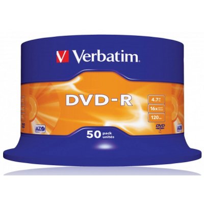 VERBATIM 50 DVD-R da 4.7GB con tecnologia AZO per protezione contro raggi UV
