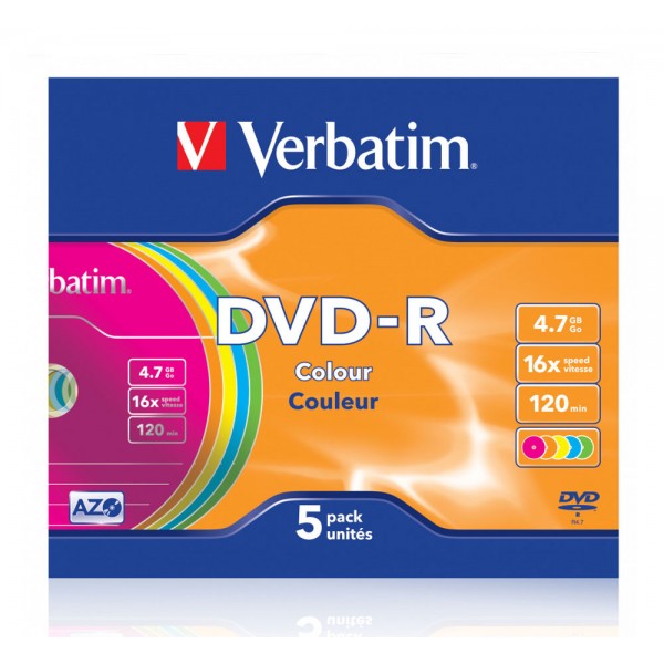 VERBATIM 5 DVD-R da 4.7GB con tecnologia AZO