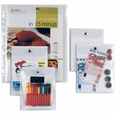 Busta con bottone press 1e 8,5x11cm colore trasparente