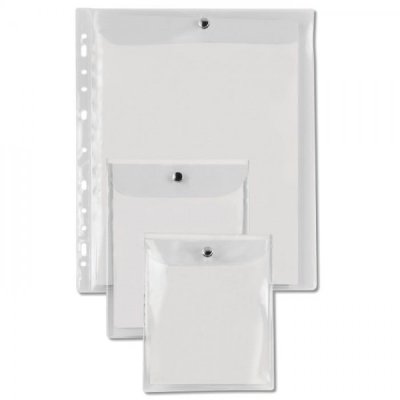 Busta con bottone press 8e 22x30cm colore trasparente