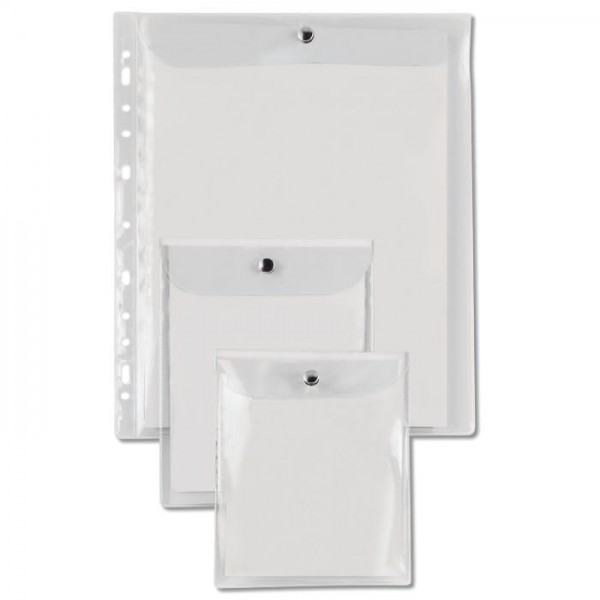 Busta con bottone press 8e 22x30cm colore trasparente