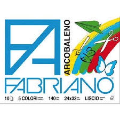 Album da disegno f4 arcobaleno eco liscio 10fg colore assortiti 5col. grammatura 140gr