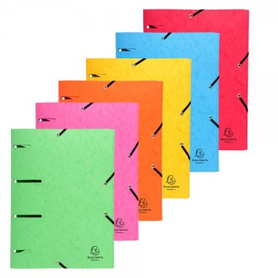 EXACOMPTA cartellina a 3 lembi con elastico angolare 24x32cm - 375g - Assortiti