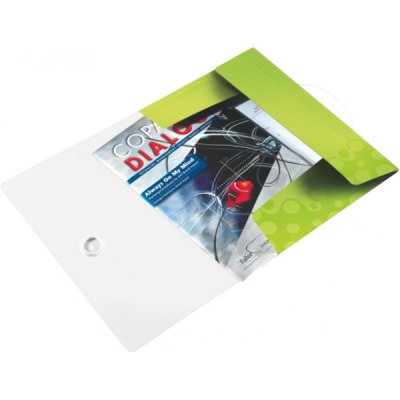Wow - cartellina con elastico colore verde metallizzato