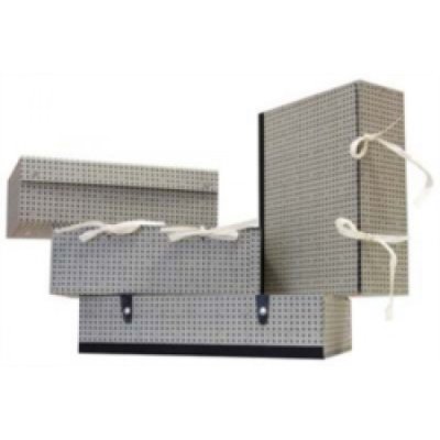 BREFIOCART Scatola universale, chiusura con 2 bottoni - Grigio - Dorso 12cm - 27x38cm