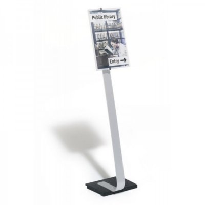 Crystal sing stand - espositore da pavimento a3 colore argento metallizzato