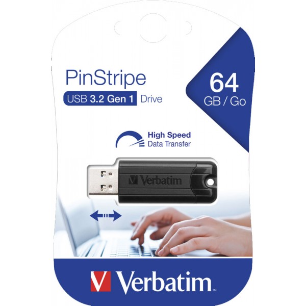 Pen drive pinstripe usb 3.2 gen 1 da 64gb colore nero