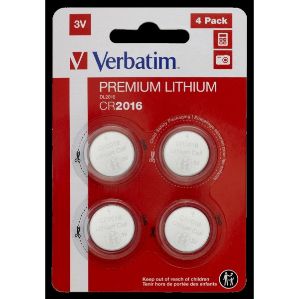 VERBATIM batteria premium al litio CR2016 3V