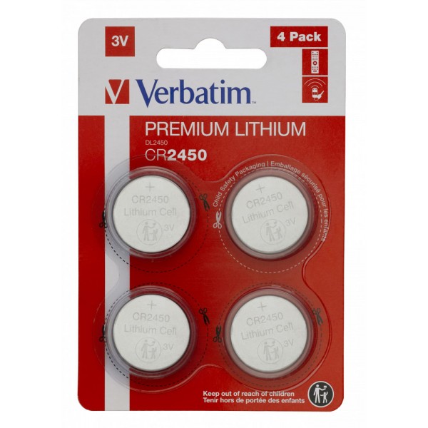 VERBATIM batteria premium al litio CR2450 3V