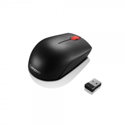 Lenovo essential compact mouse wireless colore nero e rosso