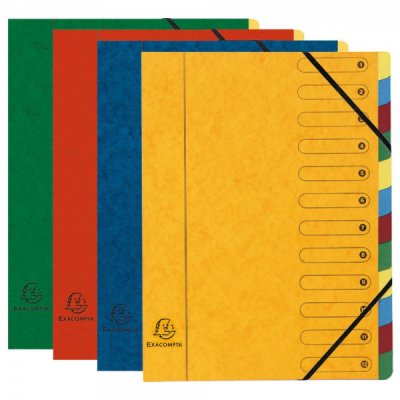 EXACOMPTA classificatore numerico 24x32cm con elastico angolare - assortiti