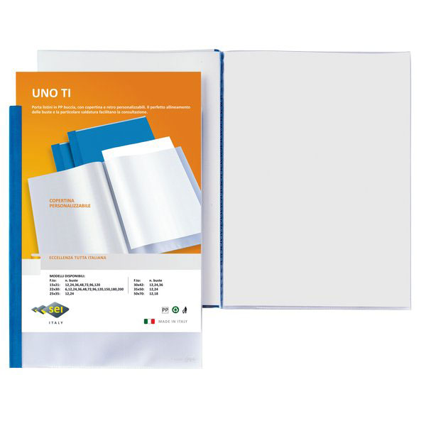 Portalistini personalizzabili uno ti, 24 buste 30x42cm colore blu colore blu