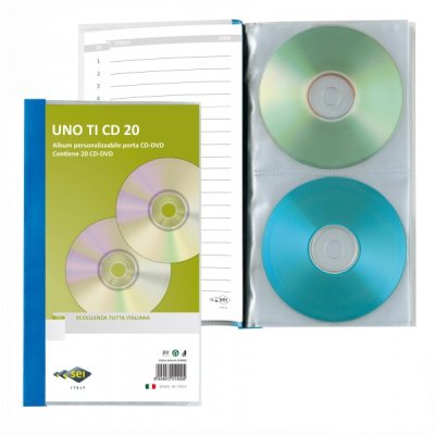 Uno ti cd - album personalizzabile per cd/dvd colore trasparente
