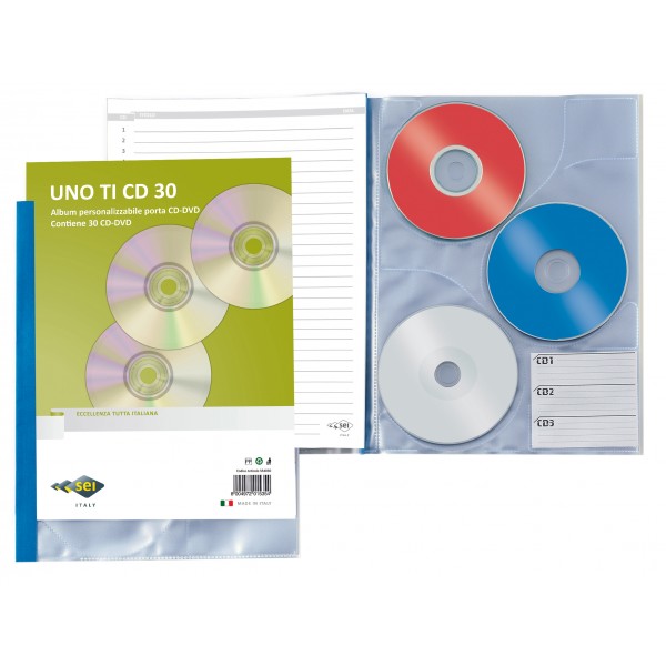 Uno ti cd - album personalizzabile per cd/dvd colore trasparente