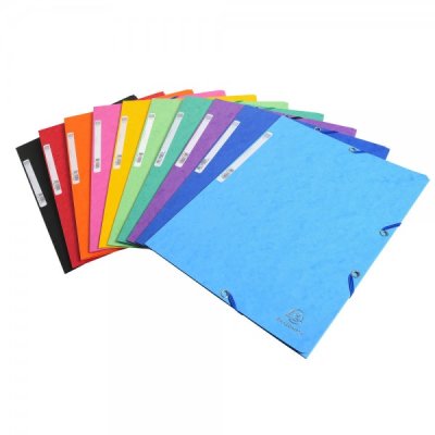 EXACOMPTA cartellina a 3 lembi con elastico angolare 24x32cm - 400g - Assortiti