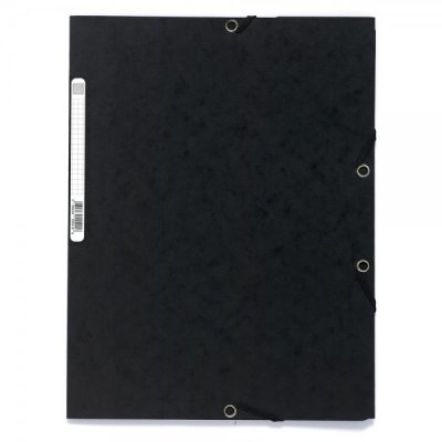 EXACOMPTA cartellina a 3 lembi con elastico angolare 24x32cm - 400g - Nero