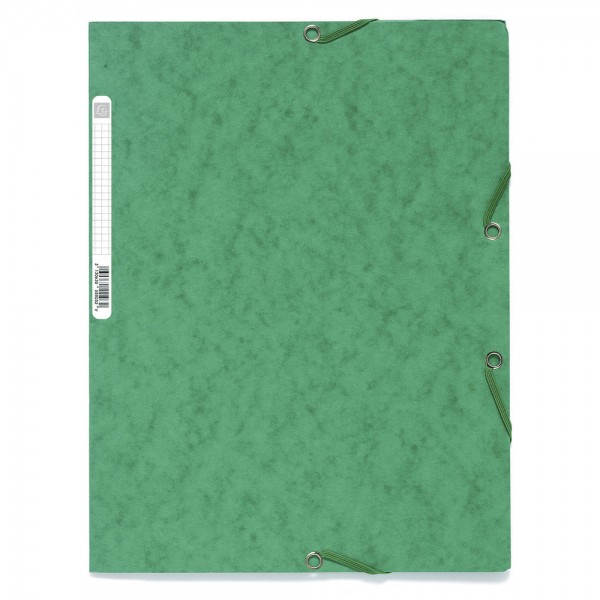 EXACOMPTA cartellina a 3 lembi con elastico angolare 24x32cm - 400g - Verde