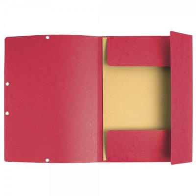 EXACOMPTA cartellina a 3 lembi con elastico angolare 24x32cm - 400g - Rosso
