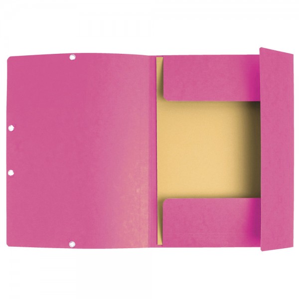 EXACOMPTA cartellina a 3 lembi con elastico angolare 24x32cm - 400g - Rosa
