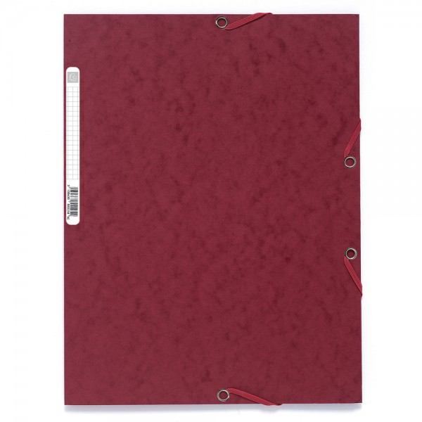 EXACOMPTA cartellina a 3 lembi con elastico angolare 24x32cm - 400g - Ciliegia