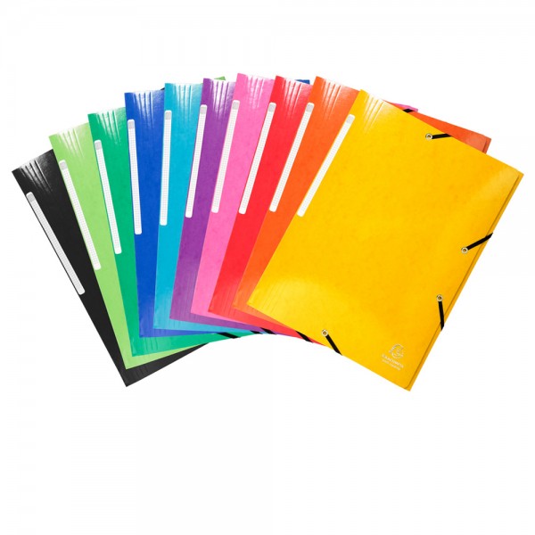 EXACOMPTA cartellina a 3 lembi con elastico angolare 24x32cm - 425g - Assortiti
