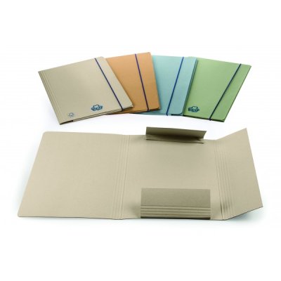 BREFIOCART cartellina a 3 lembi con elastico tondo 25x35cm - Azzurro
