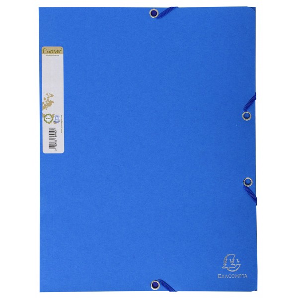 EXACOMPTA cartellina a 3 lembi con elastico angolare 24x32cm - 280g- Blu
