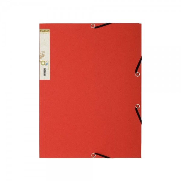 EXACOMPTA cartellina a 3 lembi con elastico angolare 24x32cm - 280g- Rosso