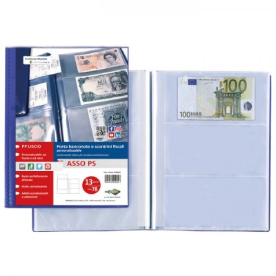 Album personalizzabili asso ps, 13 buste 24x31cm colore blu