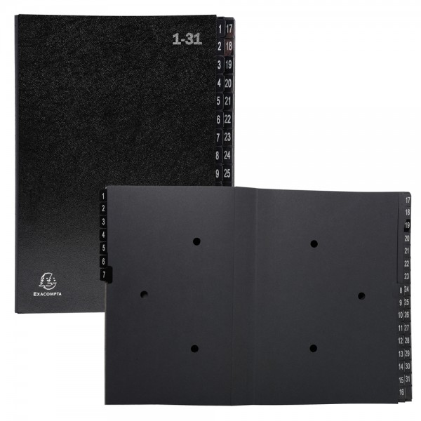 EXACOMPTA classificatore numerico 25x23cm - 270g- Nero