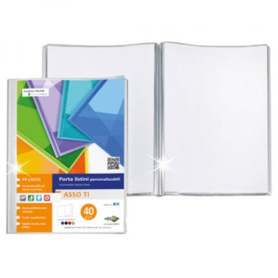 Portalistini personalizzabili asso ti, 80buste 15x21cm colore trasparente
