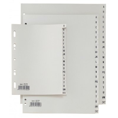 Divisori record, a-z 20 tasti a-z max colore grigio