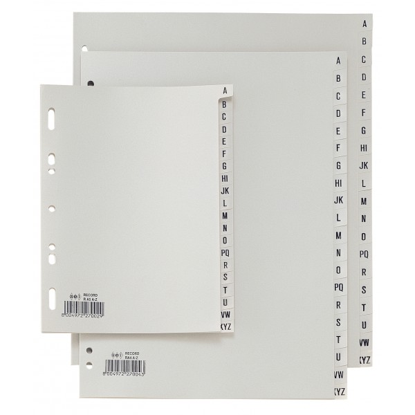 Divisori record, 20 tasti a-z max grigio colore grigio