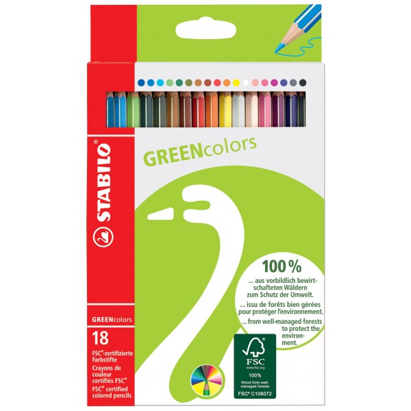 Astuccio pastelli greencolors colore assortiti