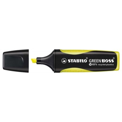 Evidenziatore green boss colore giallo tipo punta scalpello