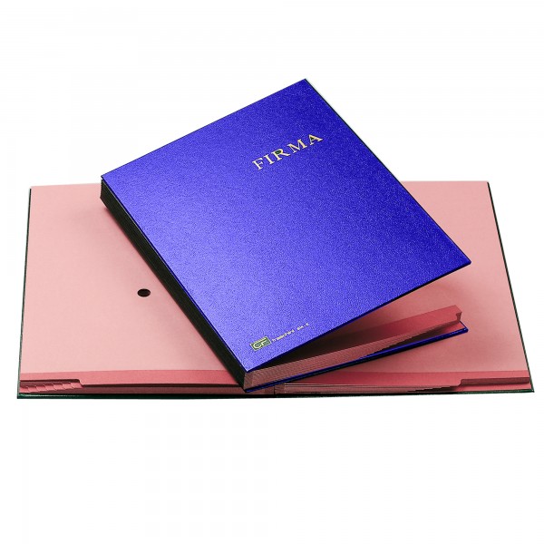 FRASCHINI libro firma 24x34cm - 14 intercalari rinforzati - Blu