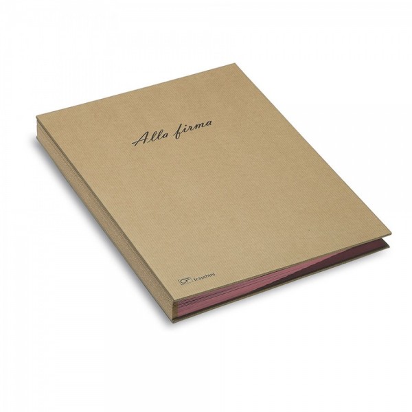 FRASCHINI libro firma 24x34cm - 18 intercalari rinforzati - Avana
