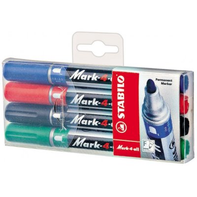 Mark 4 all - marcatore permanente colore blu, nero, rosso, verde tipo punta tonda