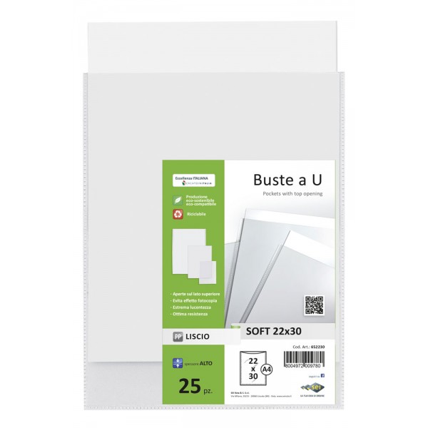 Buste a sacco soft 22x30cm colore trasparente