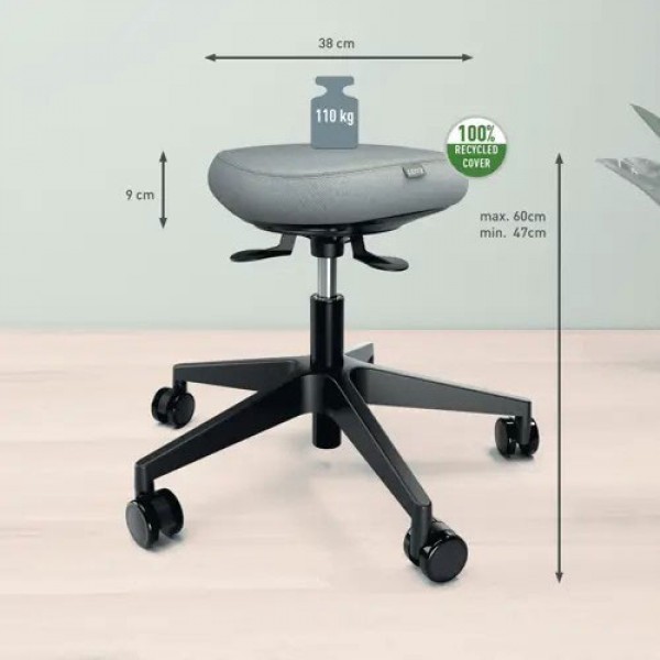 Leitz active - sgabello comfort con ruote colore nero