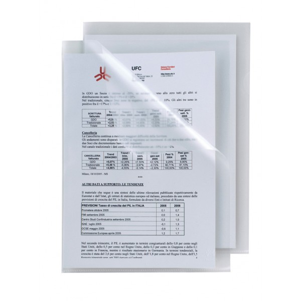 Cartelline a l poli a4 - 21x29,7cm colore trasparente