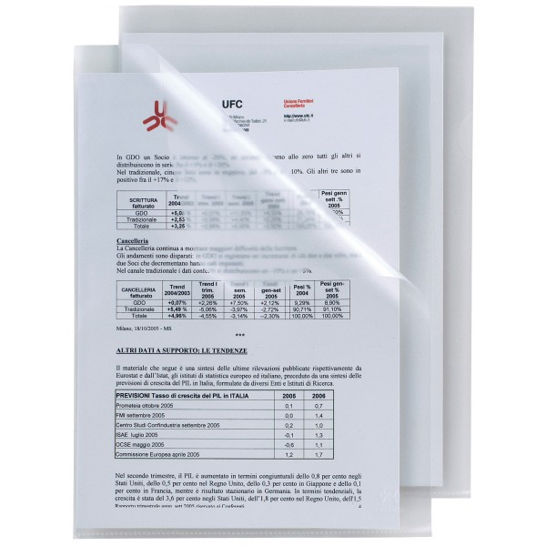 Cartelline a l poli 23,2x32,2cm colore trasparente