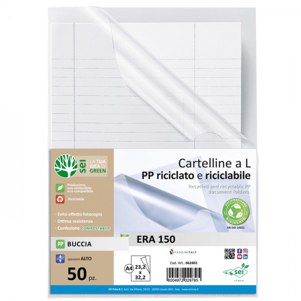Cartelline a l era 150 a4 - 21x29,7cm colore trasparente