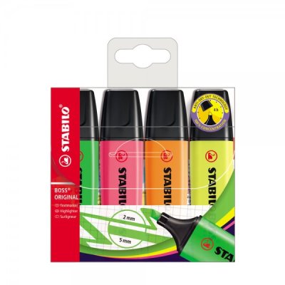 Evidenziatore boss original colore assortiti tipo punta scalpello